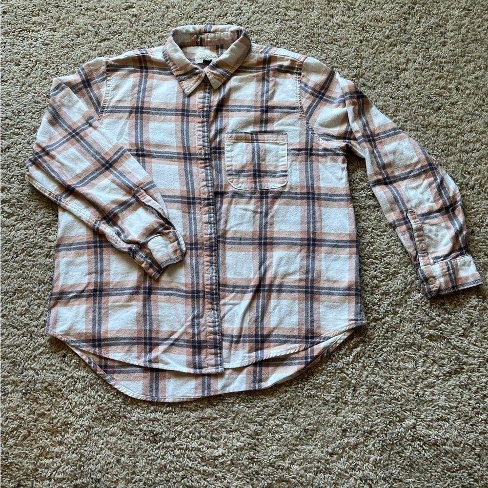 Target Universal Thread Brown and White Button Down Shirt